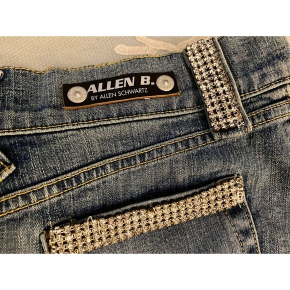 Allen B Schwartz Rhinestone Denim Mini Skirt - Picture 4 of 4